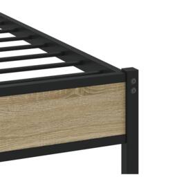 Berkfield Home Elegant Bed Frame without Mattress Sonoma Oak 90x200 cm Engineere in Brown - thumbnail 7