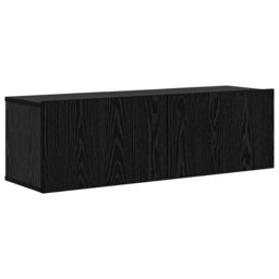Berkfield Home Wall TV Cabinet with Shelf Wall-mounted with Storage with Door 6 pcs Black oak Engineered wood - thumbnail 7