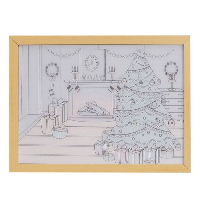Alivio Decoration Frame Lights Christmas Wall Decoration in Warm Lights in Brown - image 1