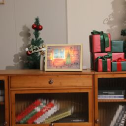 Alivio Decoration Frame Lights Christmas Wall Decoration in Warm Lights in Brown - thumbnail 3