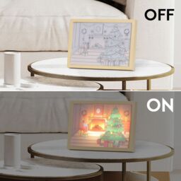 Alivio Decoration Frame Lights Christmas Wall Decoration in Warm Lights in Brown - thumbnail 6