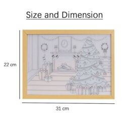 Alivio Decoration Frame Lights Christmas Wall Decoration in Warm Lights in Brown - thumbnail 5