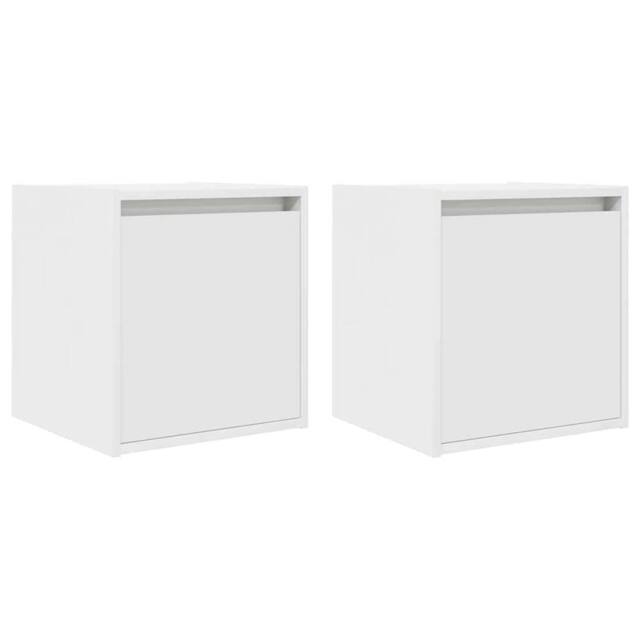 Berkfield Home Wall-Mounted Bedside Cabinets 2 pcs White 38x34x40 cm - Size: 38 x 34 x 40 cm - image 1