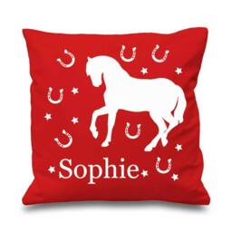 60 SECOND MAKEOVER Personalised Horse Cushion Cover in Red