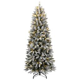 Berkfield Home Artificial Christmas Tree 300 LEDs & Flocked Snow 240 cm in Green