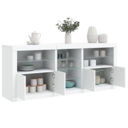 Berkfield Home Sideboard with LED Lights White 162x37x67 cm - Size: 162 x 37 x 67 cm - thumbnail 4