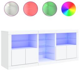 Berkfield Home Sideboard with LED Lights White 162x37x67 cm - Size: 162 x 37 x 67 cm - thumbnail 5