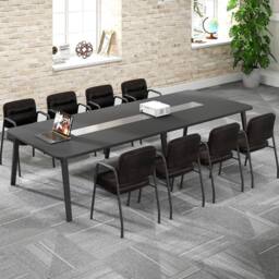 Costway 2Pcs Waiting Room Chairs Upholstered PU Leather Conference Room Chairs in Brown - thumbnail 6