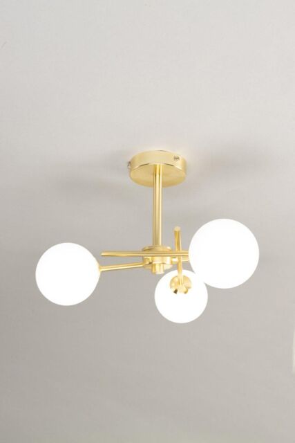 BHS Lighting Nera Semi Flush Ceiling Light in Gold - image 1