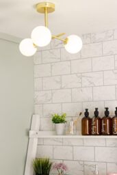 BHS Lighting Nera Semi Flush Ceiling Light in Gold - thumbnail 4