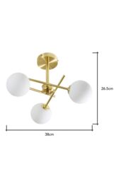 BHS Lighting Nera Semi Flush Ceiling Light in Gold - thumbnail 5