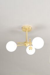 BHS Lighting Nera Semi Flush Ceiling Light in Gold - thumbnail 1