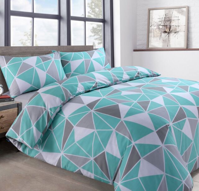 Velosso Saxton Ocean Twin Pack Set Duvet Cover & Pillowcase Set - Printed Cotton Rich in Baby Blue - Size: King - image 1