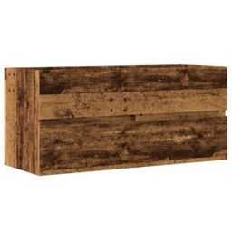 Berkfield Home Sink Cabinet Old Wood 100x38.5x45 cm Engineered Wood in Brown - thumbnail 2