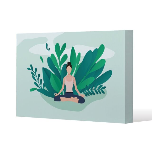 Benjamin Tate Design Woman Meditating (Canvas Print) / 46 x 31 x 4cm in Natural - Size: 46 x 31 x 4 cm - image 1