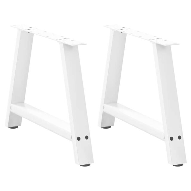 Berkfield Home Coffee Table Legs A-Shaped 2 pcs White¬†60x(42-43) cm Steel in White - image 1
