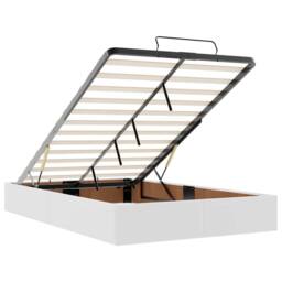 Berkfield Home Ottoman Bed Frame without Mattress White Double Faux Leather - thumbnail 9