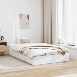 Berkfield Home Ottoman Bed Frame without Mattress White Double Faux Leather