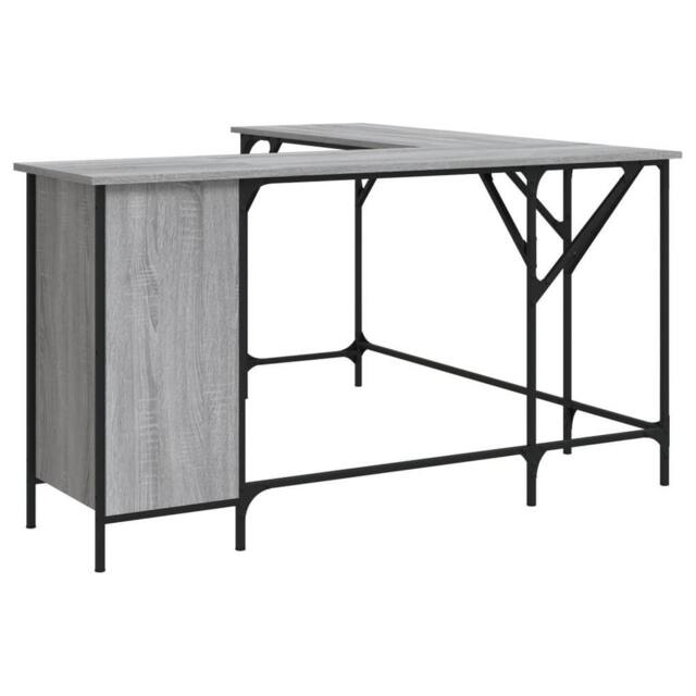 Berkfield Home Desk Grey Sonoma 141x141x75 cm Engineered Wood - Size: 141 x 141 x 75 cm - image 1