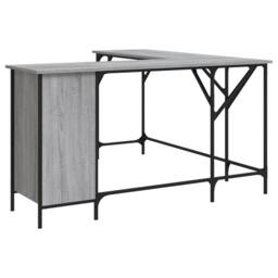 Berkfield Home Desk Grey Sonoma 141x141x75 cm Engineered Wood - Size: 141 x 141 x 75 cm - thumbnail 1