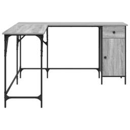 Berkfield Home Desk Grey Sonoma 141x141x75 cm Engineered Wood - Size: 141 x 141 x 75 cm - thumbnail 7