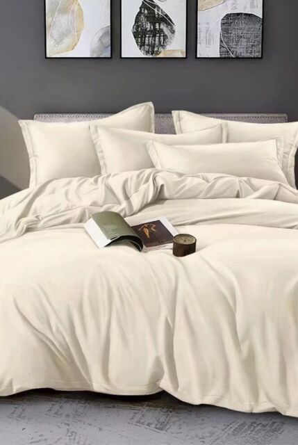 Ezysleep Beige Marl Printed Duvet Set in Natural - Size: Single