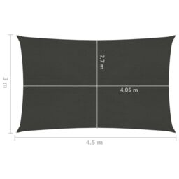 Berkfield Home Sunshade Sail 160 g/m ² Anthracite 3x4.5 m HDPE in Black - thumbnail 6