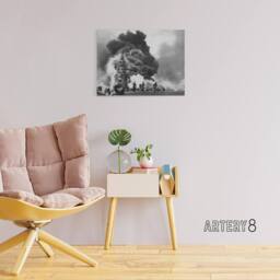 "Artery8 WWII USS Battleship Bunker Hill Kamikazes Canvas Wall Art Print in Grey - Size: W18"" x H24""" - thumbnail 3