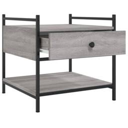 Berkfield Home Decorative Coffee Table Grey Sonoma 50x50x50 cm Engineered Wood - Size: 50 x 50 x 50 cm - thumbnail 5