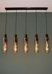 Lucide 'ORLANDO' Dimmable Adjustable Stylish Indoor Bar Pendant Light 5xE27 in Grey - thumbnail 3