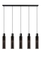 Lucide 'ORLANDO' Dimmable Adjustable Stylish Indoor Bar Pendant Light 5xE27 in Grey - thumbnail 2