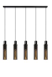 Lucide 'ORLANDO' Dimmable Adjustable Stylish Indoor Bar Pendant Light 5xE27 in Grey - thumbnail 1