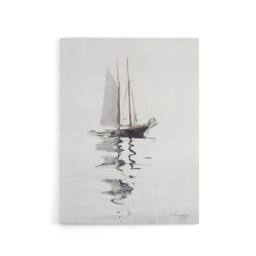 "Artery8 Two Masted Schooner with Dory Winslow Homer Canvas Wall Art Print in White - Size: W12"" x H16""" - thumbnail 1