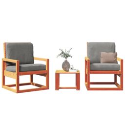 Berkfield Home 3 Piece Garden Lounge Set Wax Brown Solid Wood Pine