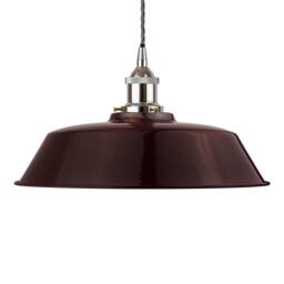 SE Home Burgundy Red Chancery Pendant Light - Nickel - Grey Twisted - thumbnail 1