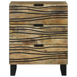 Berkfield Home Bedside Cabinet - 50x33x60 cm Solid Mango Wood in Brown - Size: 50 x 33 x 60 cm - thumbnail 3