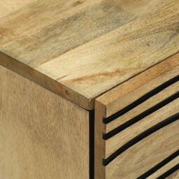 Berkfield Home Bedside Cabinet - 50x33x60 cm Solid Mango Wood in Brown - Size: 50 x 33 x 60 cm - thumbnail 6