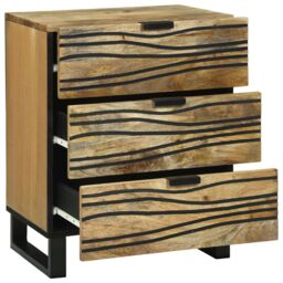 Berkfield Home Bedside Cabinet - 50x33x60 cm Solid Mango Wood in Brown - Size: 50 x 33 x 60 cm - thumbnail 2