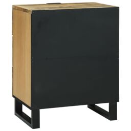 Berkfield Home Bedside Cabinet - 50x33x60 cm Solid Mango Wood in Brown - Size: 50 x 33 x 60 cm - thumbnail 5