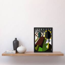 Artery8 The Inn Abstract Landscape Painting Dove Framed Wall Art Print - Size: A4 - thumbnail 2