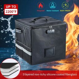 Hinsinc Vinyl Record Storage Box Lock Waterproof Dustproof 100 12 Records in Black - thumbnail 2
