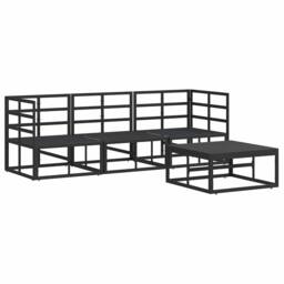 Berkfield Home Garden Sofa Set 4 pcs Black 70 x 70 x 32 cm Aluminium - thumbnail 6