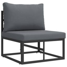 Berkfield Home Garden Sofa Set 4 pcs Black 70 x 70 x 32 cm Aluminium - thumbnail 5