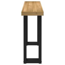 Berkfield Home Decorative Console Table NOAIN U-Shaped Legs 120x30x75 cm Solid W in Brown - Size: 120 x 30 x 75 cm - thumbnail 4