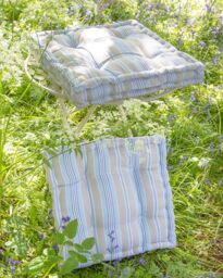 Dibor Set of 4 Giant Oxford Blue Striped Outdoor Garden Chair Seat Pad Cushions L50 x W50cm - Size: 50 cm x 50 cm - thumbnail 3