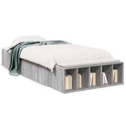 Berkfield Home Bed Frame without Mattress Grey Sonoma 90x190 cm Single - thumbnail 2