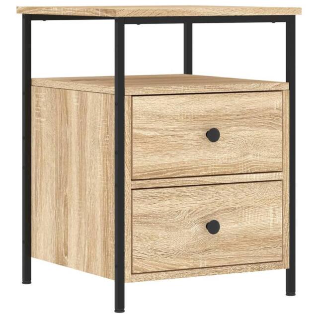 Berkfield Home Bedside Cabinet Sonoma Oak 44x45x60 cm Engineered Wood in Light Tan - Size: 44 x 45 x 60 cm - image 1