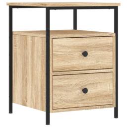 Berkfield Home Bedside Cabinet Sonoma Oak 44x45x60 cm Engineered Wood in Light Tan - Size: 44 x 45 x 60 cm - thumbnail 1