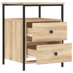 Berkfield Home Bedside Cabinet Sonoma Oak 44x45x60 cm Engineered Wood in Light Tan - Size: 44 x 45 x 60 cm - thumbnail 6