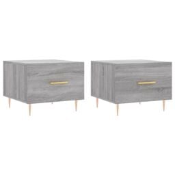 Berkfield Home Coffee Tables 2 pcs Grey Sonoma 50x50x40 cm Engineered Wood - Size: 50 x 50 x 40 cm - thumbnail 2